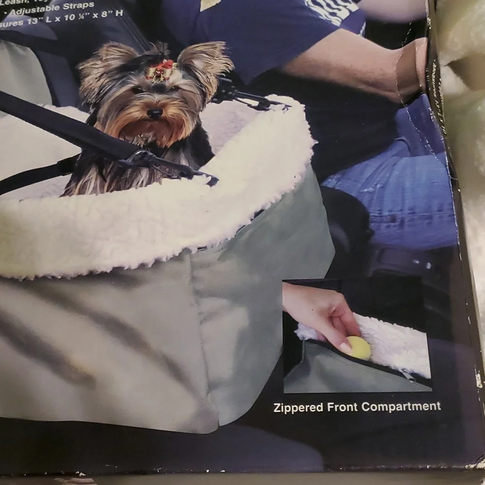 New in Box, safety pet booster seat with front pocket storage